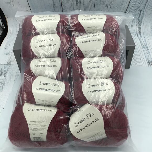 Debbie Bliss Cashmerino DK Yarn Lot – Claret Red (10 Skeins) Wool/Cashmere Blend - Picture 1 of 4